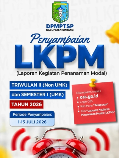 Informasi Penyampaian LKPM Triwulan II &amp; Semester I Tahun 2026