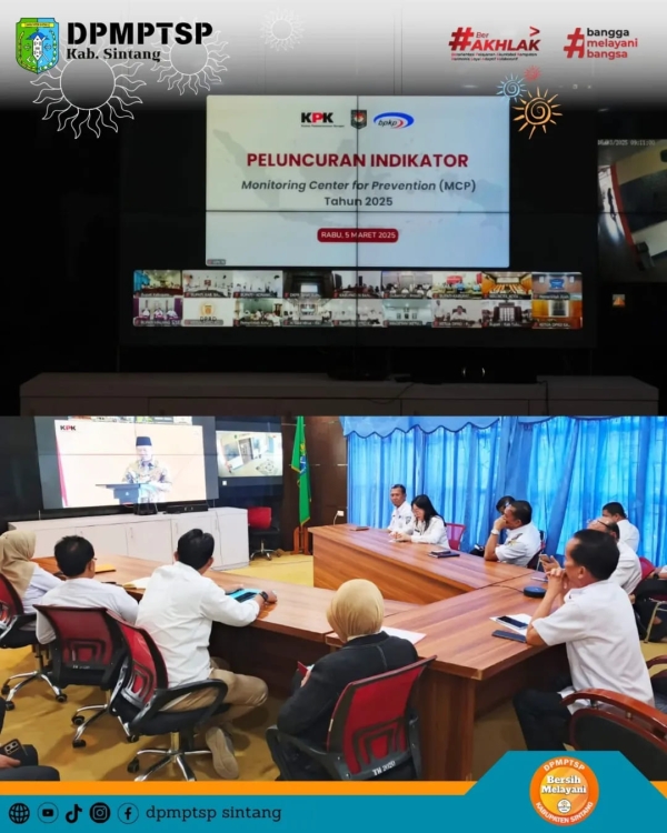 Sekretaris DPMPTSP Kabupaten Sintang Ikuti Peluncuran Indikator IPKD MCP 2025 oleh KPK